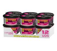 California Scents Ambientador de Coche en Lata - 12 Pack - Fragancia Duradera de Cereza (hasta 30 Días) - Control de Intensidad de Olor para un Ambiente Fresco y Personalizado en tu Coche, 42g