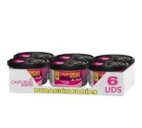California Scents Ambientador de coche en Lata - 6 Pack - Fragancia Duradera de Cereza (Hasta 30 Días) - Control de Intensidad de Olor para un Ambiente Fresco y Personalizado en tu Coche, 42g