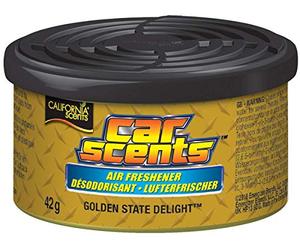 California Scents Ambientador de coche en Lata - Fragancia Duradera de Delicias Doradas (Hasta 30 Días) - Control de Intensidad de Olor para un Ambiente Fresco y Personalizado en tu Coche, 42g