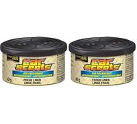 California Scents Ambientador de coche en Lata - Fragancia Duradera de Lino (Hasta 30 Días) - 42g, El embalaje puede variar (Paquete de 2)