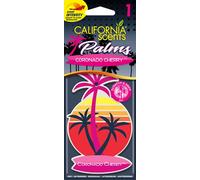 California Scents Ambientador de Coche - Papel en Forma de Palma - Aroma Intenso de Cereza - Fragancia Duradera y Versátil para Coche, Hogar u Oficina, Disfruta de una Experiencia Única