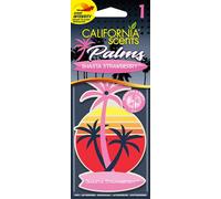 California Scents Ambientador de Coche - Papel en Forma de Palma - Aroma Intenso de Fresa - Fragancia Duradera y Versátil para Coche, Hogar u Oficina, Disfruta de una Experiencia Única