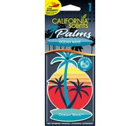 California Scents Ambientador de Coche - Papel en Forma de Palma - Aroma Intenso de Ola Oceano - Fragancia Duradera y Versátil para Coche, Hogar u Oficina, Disfruta de una Experiencia Única