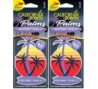California Scents Ambientador de Coche - Papel en Forma de Palma - Aroma Intenso de Vainilla - Fragancia Duradera y Versátil para Coche, Hogar u Oficina, Disfruta de una Experiencia Única