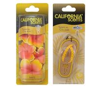 California Scents Ambientador de coche para colgar en collar y sandalias perfumadas, kit combinado, el mejor juego de ambientador para automóvil, eliminador de olores y ambientador de coche de larga
