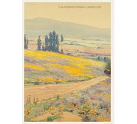 California Spring Landscape (c. 1920): Elmer Wachtel California Plein Air Notebook | Golden Hills Wildflower Landscape Journal | 8.5 x 11 Lined