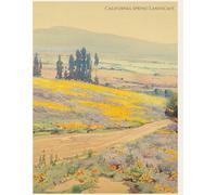California Spring Landscape (c. 1920): Elmer Wachtel California Plein Air Notebook | Golden Hills Wildflower Landscape Journal | 8.5 x 11 Lined