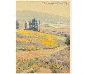 California Spring Landscape (c. 1920): Elmer Wachtel California Plein Air Notebook | Golden Hills Wildflower Landscape Journal | 8.5 x 11 Lined