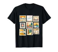 California State Vintage Sellos Postales Ciudades Viajes Camiseta