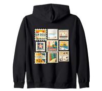 California State Vintage Sellos Postales Ciudades Viajes Sudadera con Capucha