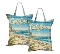California Summer Beach Scene, bolsas de lavandería impermeables para bolsas de viaje, para ropa húmeda, natación, baño, ropa sucia, bolsa de viaje con asa, paquete de 2