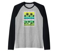 California Summer vibes Wave sunshine, Take me to the beach Camiseta Manga Raglan