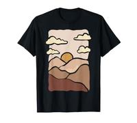 California Sunrise Minimal Boho Mountains & Clouds Camiseta