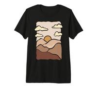 California Sunrise Minimal Boho Mountains & Clouds Camiseta Premium