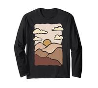 California Sunrise Minimal Boho Mountains & Clouds Manga Larga