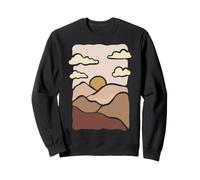 California Sunrise Minimal Boho Mountains & Clouds Sudadera