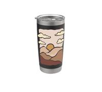 California Sunrise Minimal Boho Mountains & Clouds Vaso térmico de acero inoxidable de doble pared