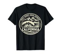 California Surf Oso Retro Vintage West Coast Since Sunrise Camiseta