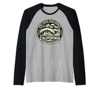 California Surf Oso Retro Vintage West Coast Since Sunrise Camiseta Manga Raglan