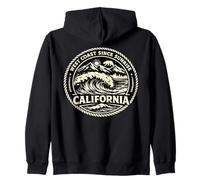 California Surf Oso Retro Vintage West Coast Since Sunrise Sudadera con Capucha