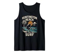 California Surfing Huntington Beach Surf Retro Hombres Surfs Up Camiseta sin Mangas