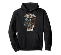 California Surfing Huntington Beach Surf Retro Hombres Surfs Up Sudadera con Capucha