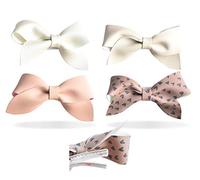 California Tot - Juego de 4 clips de lazo mixtos para niñas con forro fuerte y agarre antideslizante para cabello fino - - Medium