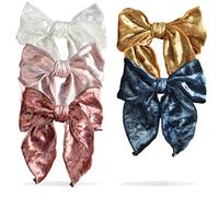 California Tot Juego de 4 pinzas de terciopelo para niña grande (5 unidades), diseño de joyas