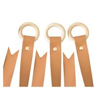 California Tot Organizadores de clip de arco de piel sintética con anillos de madera, juego de 3 - marrón - talla única