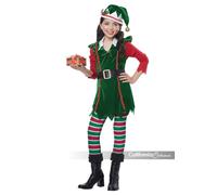 California Trajes Festivo Elfo Infantil Niña Vacaciones Navidad Disfraz 00604