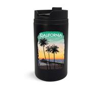 California United States Travel Destination - Taza de viaje, vaso de viaje, taza de café aislada, taza portátil