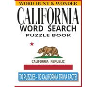 California Word Search Puzzle Book for Adults: 110 Large Print Puzzles with Trivia Facts: Fun Word Hunt & Wonder Activity Book - Golden State Cities, Landmarks, Beach & Travel Gift