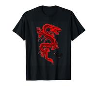 Caligrafía de dragón mítico chino rojo / diseño de tai chi Camiseta