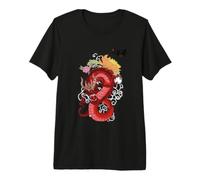Caligrafía de dragón mítico Chino Rojo/diseño de Tai chi Camiseta Premium