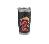 Caligrafía de dragón mítico chino rojo/diseño de tai chi Vaso térmico de acero inoxidable de doble pared