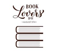 Caligrafía del Día de los Amantes de los Libros con letras a mano y una pila de libros, fácil de editar. Pegatinas de tallado fino 57.6x79cm Decoración de tiendas Café