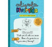 Caligrafía divertida con pauta Montessori: Cuaderno de caligrafía escolar creativa y entretenida para niños y niñas