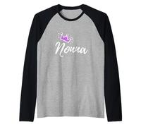 Caligrafía Italiana Nonna Abuela Abuela Rosa Corona Camiseta Manga Raglan