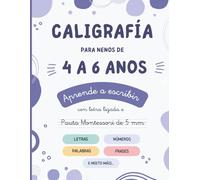Caligrafía para nenos de 4 a 6 anos: Aprende a escribir con letra ligada e pauta Montessori 5mm