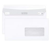 Caligrafía (serie Calligraphe) 694C - Caja de 500 sobres blancos DL-110x220mm - Autoadhesivos - 80g/m² - Papel cristal ventana 45x100 (posición 20/20)