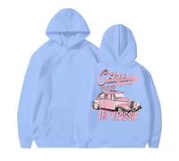 Calikoinig Speed 98 The Classic - Sudadera con capucha para mujer, talla grande, con bolsillo, con cordón, cómoda, casual, para otoño, azul celeste, 5XL
