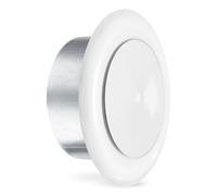 calimaero® TVSZ Válvula de Disco de Escape de Aire 100mm, Rejilla de Ventilación Ronda con Marco de Montaje, Chapa de Acero, Regulación Continua del Caudal de Aire, Robusta, Duradera, Blanco RAL9016
