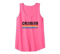 Calimera, Italia Retro 70s 80s Style Camiseta sin Mangas, Mujer, Rosado Neón, XXL