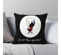 Calimero C'Est Trop Injuste - Funda de almohada cuadrada de poliéster y lino y terciopelo, con cremallera, decorativa, para sofá, funda de cojín