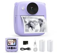 CalineGam Camara Fotos Infantil Instantanea, 2,0 Pulgada 1080P Cámara de Fotos Instantánea con Tarjeta de 32 GB y Papel Fotográfico, Regalos para Niños y Niñas de 3 4 5 6 7 8 9 10 Años (Morado)