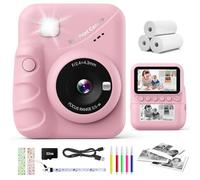 CalineGam Camara Fotos Infantil Instantanea, 3,0'' Pantalla HD 48MP Cámara Instantánea Niños con Tarjeta de 32 GB, 1080P Camara Infantil Digital Niños, Regalo para Niños y Niñas 3 a 12 Años (Rosa)