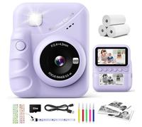 CalineGam Camara Fotos Infantil Instantanea, 3,0'' Pantalla HD 48MP Cámara Instantánea Niños con Tarjeta de 32 GB, 1080P Camara Infantil Digital Niños, Regalo para Niños y Niñas 3 a 12 Años (Morado)