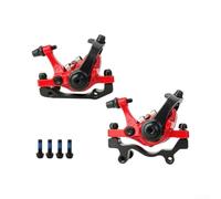 Caliper Freno Disco Ajustable Ambos Lados Metal Caliper Freno | Mecanismo para bloqueo central, fijación segura, mantenimiento sencillo, ideal ciclismo montaña(Red Front Rear Set)