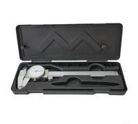 Caliper Vernier con reloj comparador de 6 pulgadas/0,001 pulgadas, calibre de dial de acero inoxidable para interior/exterior/profundidad/medición de niveles, herramienta precisa para bricolaje y