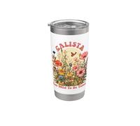 CALISTA Name Cute Retro Girls Wildflower CALISTA Name Vaso térmico de acero inoxidable de doble pared
